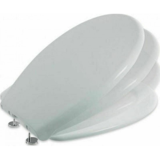 Κάλυμμα Λεκάνης Satin Soft Close Βαρέως Τύπου Πολυπροπυλενίου Λευκό 56-3262 Viospiral 43.9x36.4cm