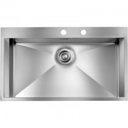 Ανοξείδωτος Νεροχύτης 86×50 Ένθετος Sanitec Focus Mix 15224 Inox Σατινέ