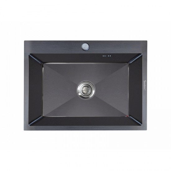 Ανοξείδωτος Νεροχύτης Επικαθήμενος 60x50 Sanitec Vision 6050B 1V Inox Nano Black