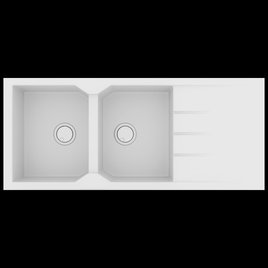 Νεροχύτης Γρανιτένιος Ένθετος Sanitec Ultra Granite 800 116 2B 1D (116X50) Bianco Βαρέως Τύπου με 2 Γούρνες και Μαξιλάρι Νεροχύτης Γρανιτένιος Ένθετος Sanitec Ultra Granite 800 116 2B 1D (116X50) Bianco Βαρέως Τύπου με 2 Γούρνες και Μαξιλάρι