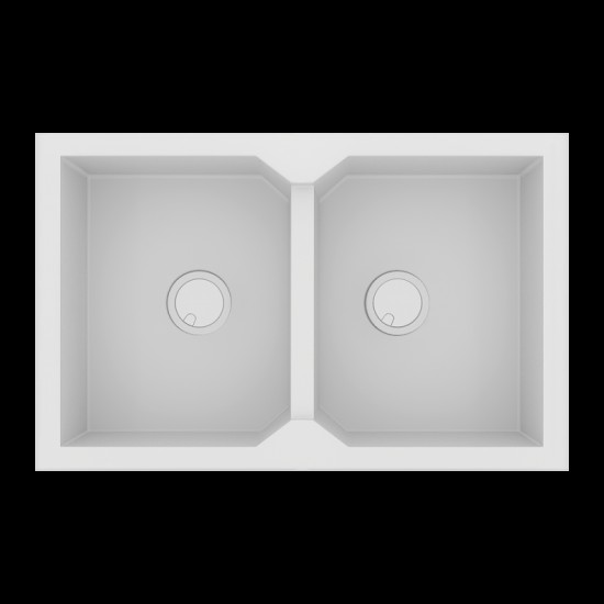 Νεροχύτης Γρανιτένιος Sanitec Ultra Granite 818 86 2B Βαρέως Τύπου 86x50 Bianco Νεροχύτης Γρανιτένιος Sanitec Ultra Granite 818 86 2B Βαρέως Τύπου 86x50 Bianco