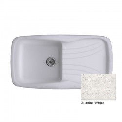 Ένθετος Νεροχύτης Γρανιτένιος Συνθετικός Sanitec 308 Classic 97x51 Granite White