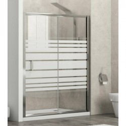 Ευθύγραμμη Καμπίνα Ντουζιέρας New Flora 500 Karag 120x180cm Σεριγραφία με Κρύσταλλο Ασφαλείας με Χρωμέ Πλαίσιο