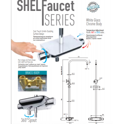 Στήλη Ντους Χωρίς Μπαταρία 95εκ. Duscheline Shelf Faucet Toledo Chrome White DM-5212 Χρωμέ