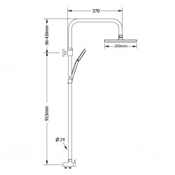 Στήλη Ντουζ Ορειχάλκινη Modea by Viospiral Με Κολώνα 100-135 εκ. Riviera 00-2953 Χρωμέ Τετραγωνισμένη 2 Εξόδων χωρίς Μπαταρία με Κολώνα Ρυθμιζόμενου Ύψους, Ανακλινόμενη Κεφαλή Nτους 20Χ20, Τηλέφωνο με Ρυθμιζόμενη Βάση και Σπιράλ