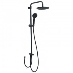 Στήλη Ντουζ Ορειχάλκινη Grenada 00-2960 Black Matt (Μαύρη Ματ) Modea by Viospiral με Κολώνα 100-135 εκ. Κυκλική 2 Εξόδων χωρίς Μπαταρία , Κολώνα Ρυθμιζόμενου Ύψους, Ανακλινόμενη Κεφαλή Nτους Φ22, Τηλέφωνο με Στήριγμα και Σπιράλ 1,5 Μέτρου