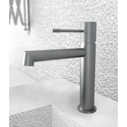 Μπαταρία Νιπτήρος Orabella Terra 10181 Gun Metal Με Βαλβίδα Clic Clac