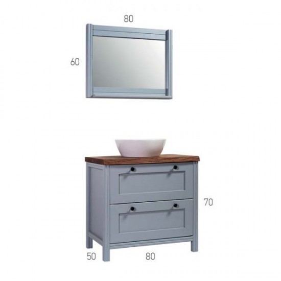 Καθρέπτης Επίπλου Μπάνιου Mabo Ωρίων 100 cm Κόντρα Πλακέ Πεύκο Χωρίς Φωτιστικό 