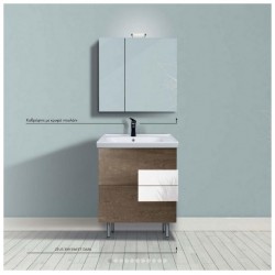 Έπιπλο Μπάνιου Επιδαπέδιο Zeus Sweet Dark/White Glossy 70cm Chrisart
