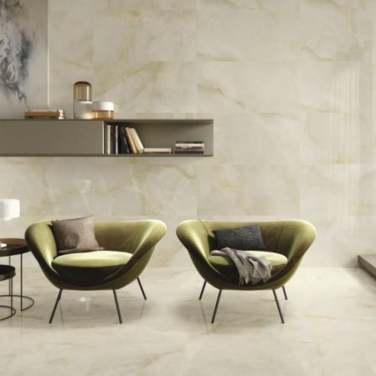 Πλακάκι Quios Crema (Ανοιχτό Μπεζ) Pulido 60Χ60 Γυαλιστερό Μαρμαριζέ