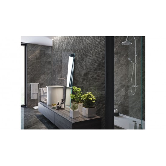 Πλακάκι Balmoral Black (Μαύρο) 30Χ90 Γυαλιστερό Μαρμαριζέ Baldocer Retificatto