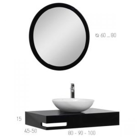 Σετ Έπιπλο Μπάνιου Βάση Με Καθρέπτη Mabo Prestige New (Έως) 100 cm Κόντρα Πλακέ Με Επένδυση Καπλαμά Δρυς Ρουστίκ Με Νιπτήρα 