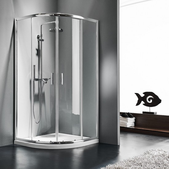 Καμπίνα Ντουζιέρας Ημικυκλική Corner Entry 90x90x180cm Starlet QS90T-100 Clear Glass Chrome Καμπίνα Ντουζιέρας Ημικυκλική Corner Entry 90x90x180cm Starlet QS90T-100 Clear Glass Chrome