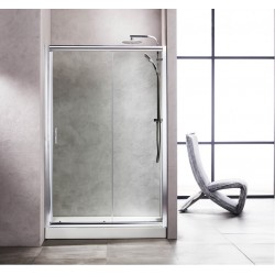 Καμπίνα Ντουζιέρας New Tema Ευθύγραμμη Πόρτα με 2 Φύλλα Clear 120Χ180 cm με Κρύσταλλο Ασφαλείας NT120 Χρωμέ