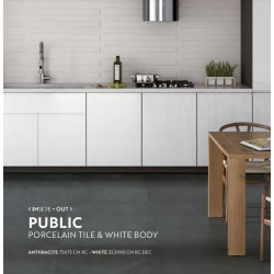 Πλακάκι Public Antracite (Ανθρακί) 60x60 Porcellanato (Γρανιτοπλακάκι) Vitacer Rettificato