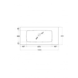 Νιπτήρας Επίπλου 100,5x46cm Deciso 100 Nero Opaco Μαύρο Ματ Elleci