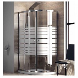 Καμπίνα Ντουζιέρας Karag Rieka 200 80Χ80 cm Ημικυκλική Σεριγραφία με 180cm Ύψος με Κρύσταλλο Ασφαλείας με Χρωμέ Πλαίσιο