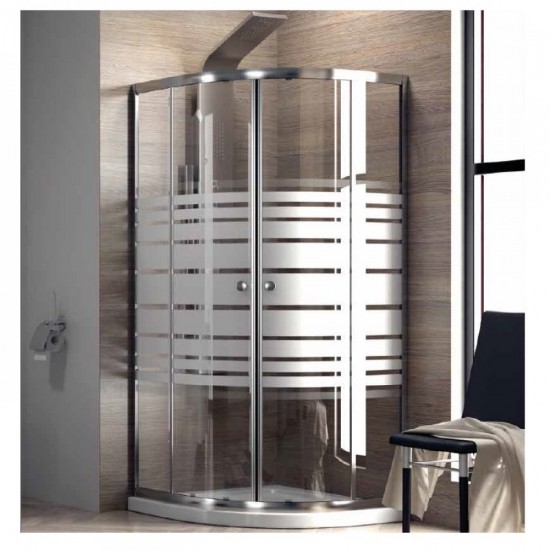 Καμπίνα Ντουζιέρας Karag Rieka 200 80Χ80 cm Ημικυκλική Σεριγραφία με 180cm Ύψος με Κρύσταλλο Ασφαλείας με Χρωμέ Πλαίσιο