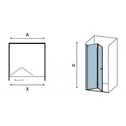 Καμπίνα Πτυσσόμενη από Tοίχο σε Tοίχο με διάφανο κρύσταλλο S 7 PORTA Black (Μαύρη) KARAG 60x200cm