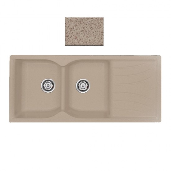 Ένθετος Νεροχύτης Γρανιτένιος Συνθετικός Sanitec 308 Classic 97x51 Granite Sand