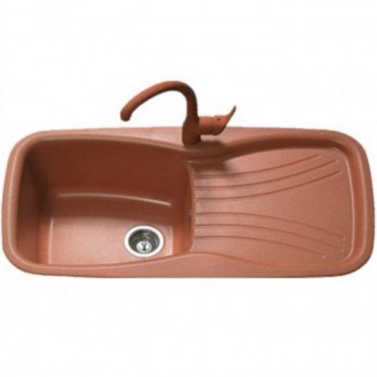 Ένθετος Νεροχύτης Γρανιτένιος Συνθετικός Sanitec 308 Classic 97x51 Granite White