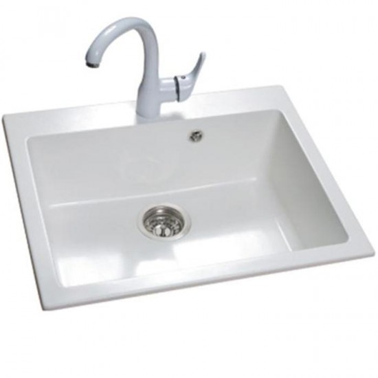 Ένθετος Νεροχύτης Γρανιτένιος Συνθετικός 60x50 Sanitec Classic 331 με 1 Γούρνα Granite Terracotta