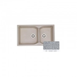 Νεροχύτης Ένθετος Γρανιτένιος Συνθετικός Sanitec Classic 307 ( 92x51) με 2 Ανισομερείς Γούρνες Granite Grey