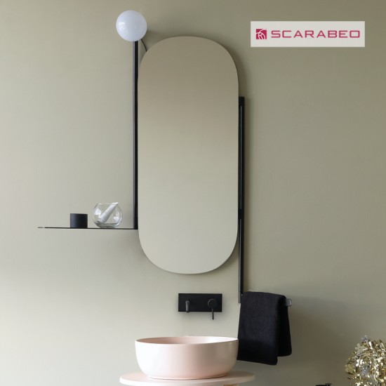 Καθρέφτης Scarabeo 2704-NROP Με Πετσετοκρεμάστρα, Εταζέρα Και Φωτιστικό Black Matt Καθρέφτης Scarabeo 2704-NROP Με Πετσετοκρεμάστρα, Εταζέρα Και Φωτιστικό Black Matt