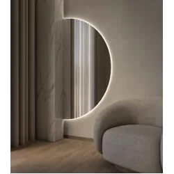 Outlet Κρεμαστός Καθρέπτης Moon Φ100 εκ. χωρίς Led