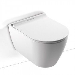 Λεκάνη Κρεμαστή Serel Sapphire Rimless  SP2600SC 52cm Πορσελάνης Λευκή με Κάλυμμα Αντιβακτηριακό Βακελίτη Slim Soft Close