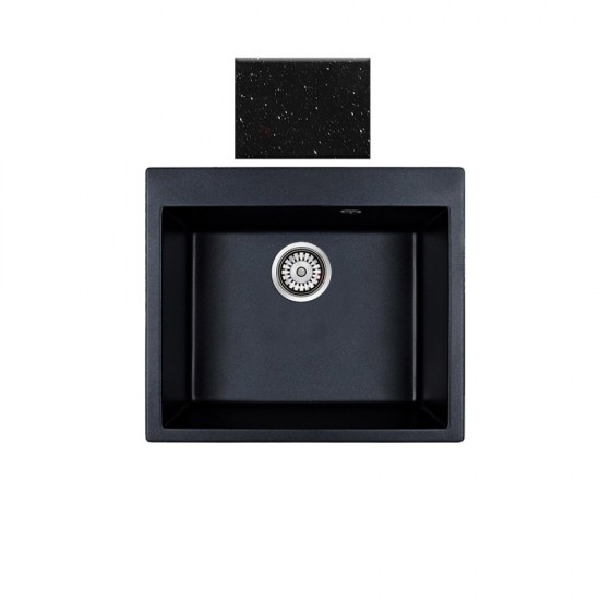 Ένθετος Νεροχύτης Γρανιτένιος Συνθετικός 60x50 Sanitec Classic 331 με 1 Γούρνα Metallic Space