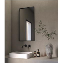 Κρεμαστός Καθρέπτης Iron Square Slim 45x90 εκ. με Led Black (Μαύρος)