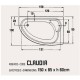Μπανιέρα Γωνιακή Sanitec 150x95x60 Claudia 525 L Μπανιέρα Γωνιακή Sanitec 150x95x60 Claudia 525 L