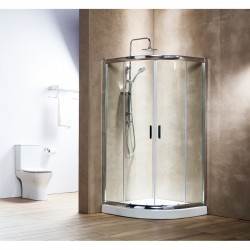 Καμπίνα Ντουζιέρας Ημικυκλική New Tema 90Χ90X180 εκ. με Κρύσταλλο Ασφαλείας NT9090R Clear Glass Χρωμέ