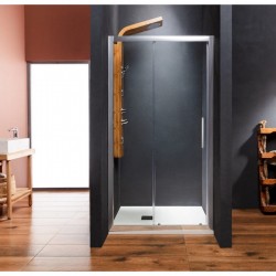 Καμπίνα Ντουζιέρας Versus VH120 Ευθύγραμμη Με Μονό Φύλλο Διάφανη 120Χ195 cm με Κρύσταλλο Ασφαλείας με Χρωμέ Πλαίσιο