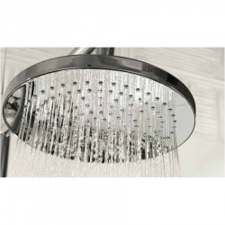 Στήλη Ντουζ Eurorama Thermo Round Χρωμέ 110 εκ. 615066-100 Θερμοστατική Κυκλική 2 Εξόδων με Μπαταρία, Κολώνα σταθερού ύψους 110 εκ , 