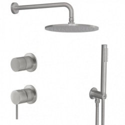 Σετ Εντοιχισμού ( μίκτης, κεφαλή τοίχου, τηλέφωνο ) La Torre Elle 2 Εξόδων Inox
