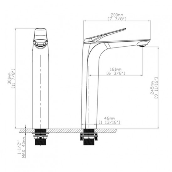 Μπαταρία Νιπτήρος Ψηλή Karag Lea B05002 Gun Metal