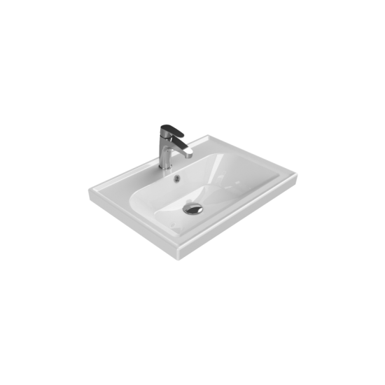 Επικαθήμενος Νιπτήρας Πορσελάνης 60x45cm Cerastyle Frame 031000-u Λευκό