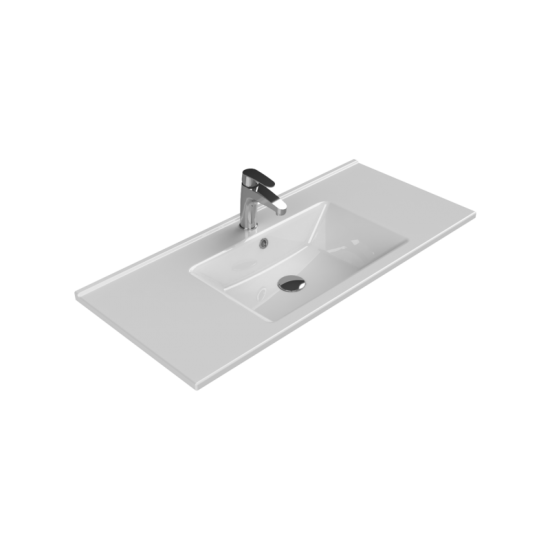 Επικαθήμενος Νιπτήρας Πορσελάνης 100x45cm Cerastyle Arte 67600-u Λευκό