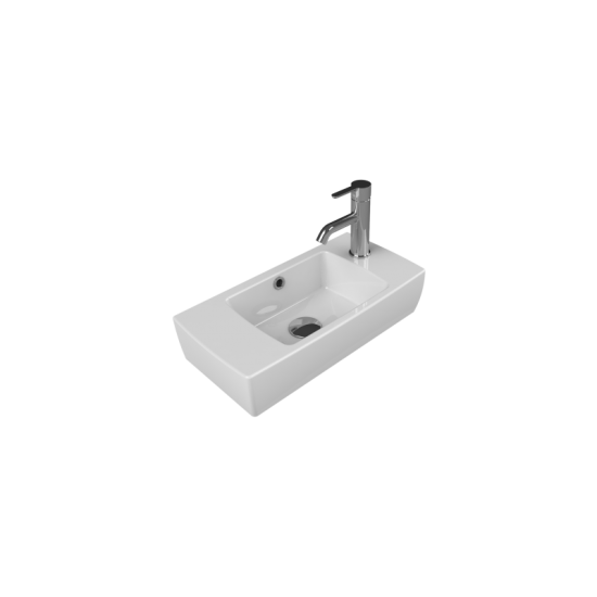 Επικαθήμενος Νιπτήρας Πορσελάνης 25x50cm Cerastyle Mini 001500-u Λευκό