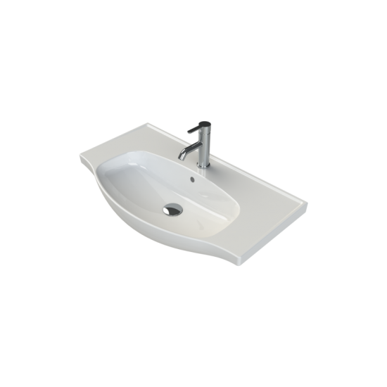 Νιπτήρας Επίπλου Πορσελάνης 80x46.5 cm Cerastyle Lila 082400-u Λευκό Νιπτήρας Επίπλου Πορσελάνης 80x46.5 cm Cerastyle Lila 082400-u Λευκό