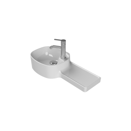 Επικαθήμενος Νιπτήρας Πορσελάνης 65x37,5x 26,4cm Cerastyle HARMONY  043700-u Λευκό