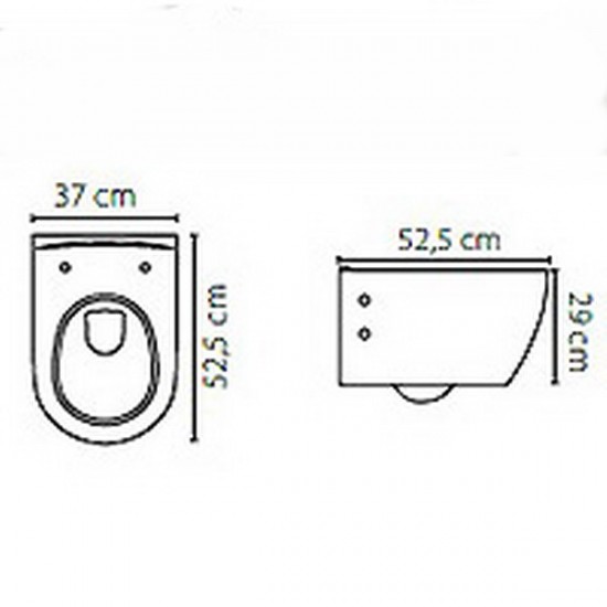 Λεκάνη Κρεμαστή Cerastyle City Rimless 019100 με Κάλυμμα Αντιβακτηριακό Slim Soft Close Πορσελάνης Λευκή 