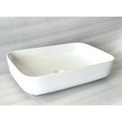 Νιπτήρας Μπάνιου Πορσελάνης Λευκός I-zec Riva 7040 60 x 40 x 14,5 εκ. Επικαθήμενος χωρίς Οπή για Βρύση