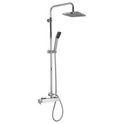 Στήλη Ντουζ Ορειχάλκινη Modea by Viospiral Με Κολώνα 100-135 εκ. Imperia 00-2954 Χρωμέ Τετραγωνισμένη 2 Εξόδων με Μπαταρία, Κολώνα Ρυθμιζόμενου Ύψους, Ανακλινόμενη Κεφαλή Nτους 20Χ20, Τηλέφωνο με Ρυθμιζόμενη Βάση και Σπιράλ 