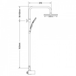 Στήλη Ντουζ Ορειχάλκινη με Αναμεικτική Μπαταρία Modea Imperia 2 Εξόδων 00-02954/B Μαύρη