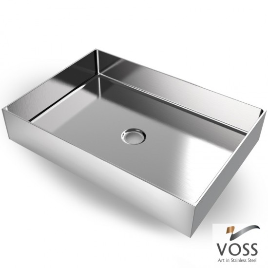 Voss Aldo V1255-111 Επικαθήμενος Νιπτήρας Inox Brushed 55x38
