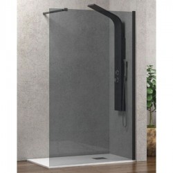 Διαχωριστικό Πάνελ Ντουζιέρας Walkin 1 Karag 80X200cm Fume 8mm Μαύρο