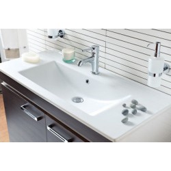 Νιπτήρας Μπάνιου Λευκός Πορσελάνης Creavit Slim SU120 Ένθετος Επίπλου 120,4 × 45 × 17,9 cm Τετραγωνισμένος Flat